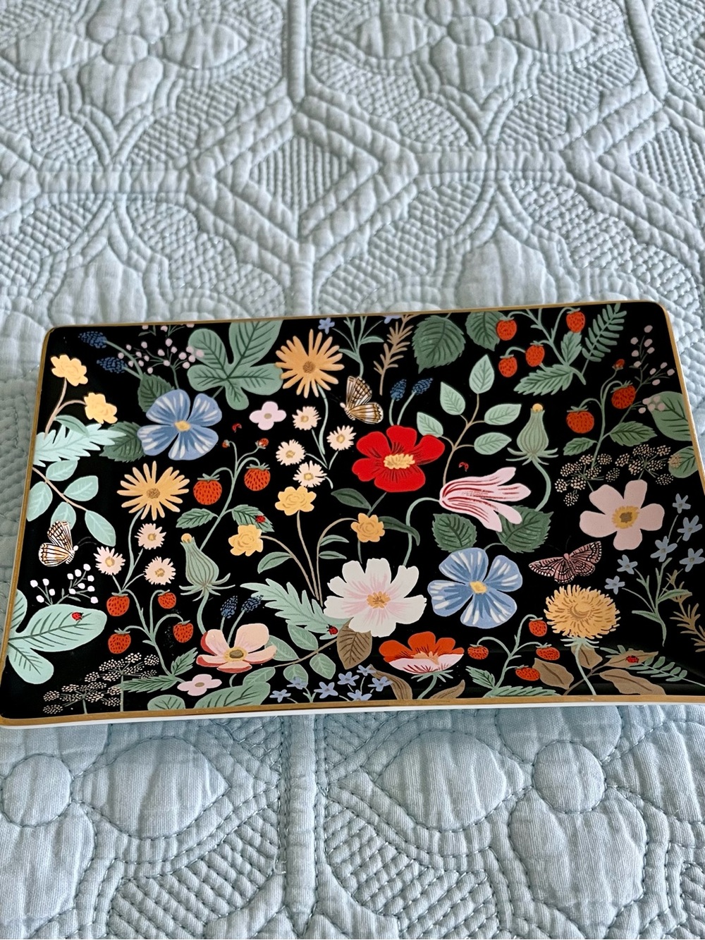 Strawberry Fields Rectangular Trinket Tray Rifle Paper Company NWT